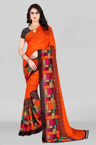 Must Have Georgette Saree with Blouse piece