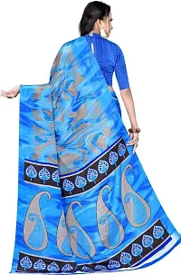 Stylish Crepe Multicoloured Printed Saree with Blouse piece For Women Pack Of 1-thumb2