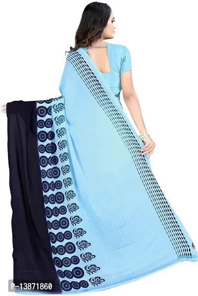 Stylish Georgette Multicoloured Printed Saree with Blouse piece For Women Pack Of 1-thumb2