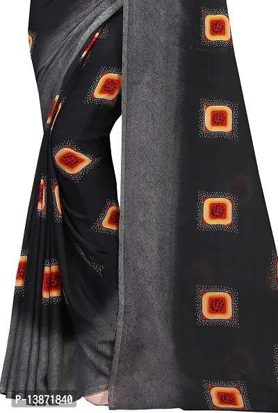 Stylish Georgette Multicoloured Printed Saree with Blouse piece For Women Pack Of 1-thumb5