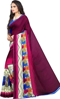 Stylish Georgette Multicoloured Printed Saree with Blouse piece For Women Pack Of 1-thumb2