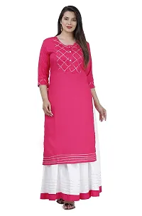 kurtiskirt Women Latest lon Kurta with Skirt Set gota Kurti and Skirt Set for Women-thumb1