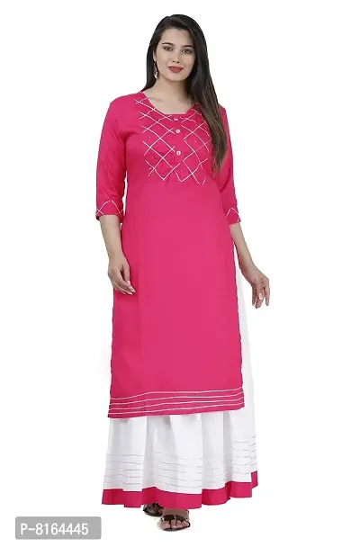 kurtiskirt Women Latest lon Kurta with Skirt Set gota Kurti and Skirt Set for Women-thumb2