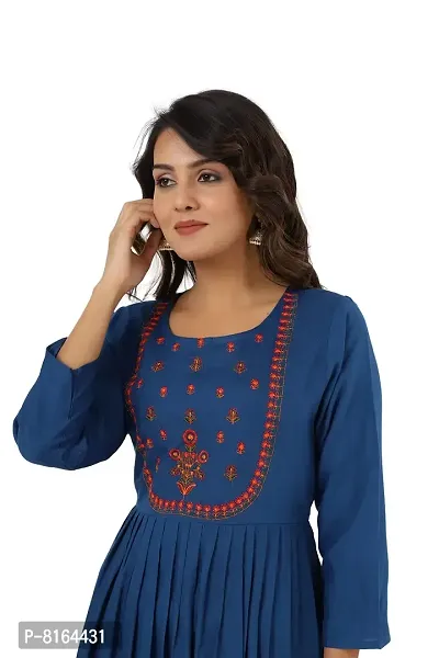 Women's Embroidered Anarkali Long Kurta-thumb4