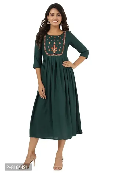 Women's Embroidered Anarkali Long Kurta-thumb0