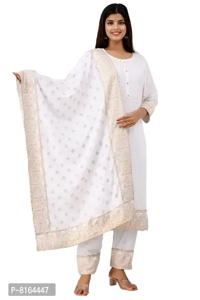 Women's Rayon Katha Work Kurta with Pant  Dupatta Set with Printed-thumb4