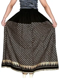 KURTISKIRT Women and Girl Gold Printed Skirt-Women and Girl (Free Size, Black)-thumb2