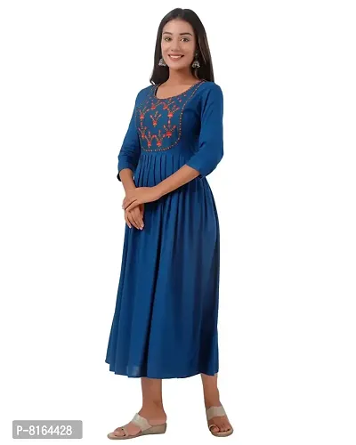 Women's Embroidered Anarkali Long Kurta-thumb4