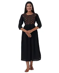 Women's Mirror Work Embroidered Anarkali Long Kurta-thumb2