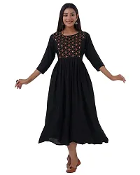 Women's Mirror Work Embroidered Anarkali Long Kurta-thumb4