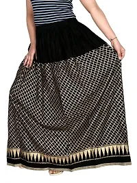 KURTISKIRT Women and Girl Gold Printed Skirt-Women and Girl (Free Size, Black)-thumb4