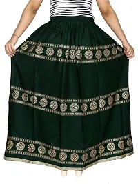 KURTISKIRTS Women and Girls Latest Long Skirt Printed (Free Size, Green)-thumb2