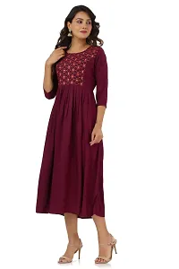 Women's Mirror Work Embroidered Anarkali Long Kurta-thumb3