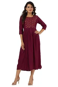 Women's Mirror Work Embroidered Anarkali Long Kurta-thumb1