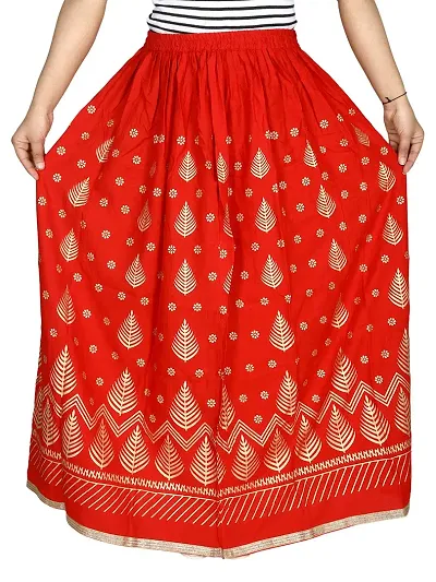 KURTISKIRT Women and Girl New Long Skirt Women Girl (Free Size, RED)