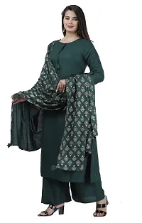 Women and Girls REYON Kurti, Plazo with Dupatta-Set -MEROON-thumb4