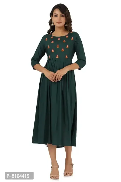 Women's Embroidered Anarkali Long Kurta-thumb0