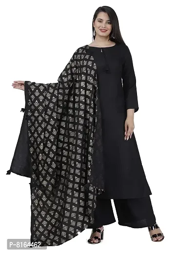 Women and Girls REYON Kurti, Plazo with Dupatta-Set -MEROON