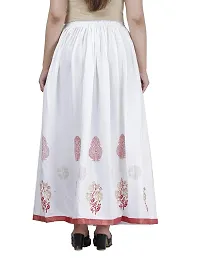 KURTISKIRTS Women and Girls Gold Printed Rayon Skirt-White (Free Size, White)-thumb2