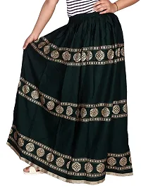 KURTISKIRTS Women and Girls Latest Long Skirt Printed (Free Size, Green)-thumb3