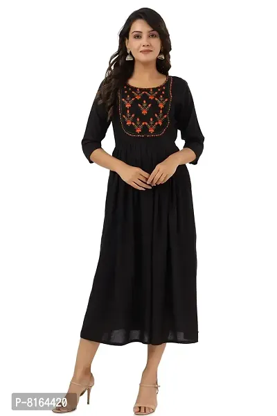 Women's Embroidered Anarkali Long Kurta-thumb0