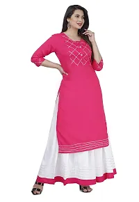 kurtiskirt Women Latest lon Kurta with Skirt Set gota Kurti and Skirt Set for Women-thumb3