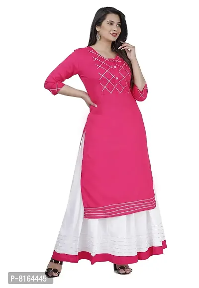 kurtiskirt Women Latest lon Kurta with Skirt Set gota Kurti and Skirt Set for Women-thumb4