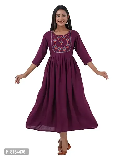 Women's Embroidered Anarkali Long Kurta-thumb3