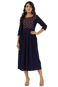 Women's Mirror Work Embroidered Anarkali Long Kurta-thumb1