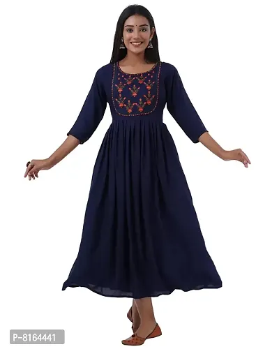 Women's Embroidered Anarkali Long Kurta-thumb3