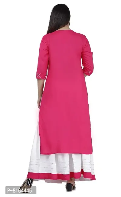 kurtiskirt Women Latest lon Kurta with Skirt Set gota Kurti and Skirt Set for Women-thumb3