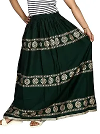 KURTISKIRTS Women and Girls Latest Long Skirt Printed (Free Size, Green)-thumb4