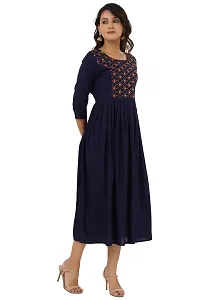 Women's Mirror Work Embroidered Anarkali Long Kurta-thumb2