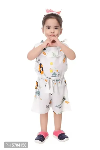 Classic Printed Jumpsuits For Kids Girls-thumb0