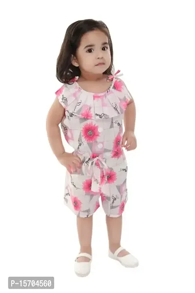 Classic Cotton Printed Jumpsuits For Kids Girls-thumb0