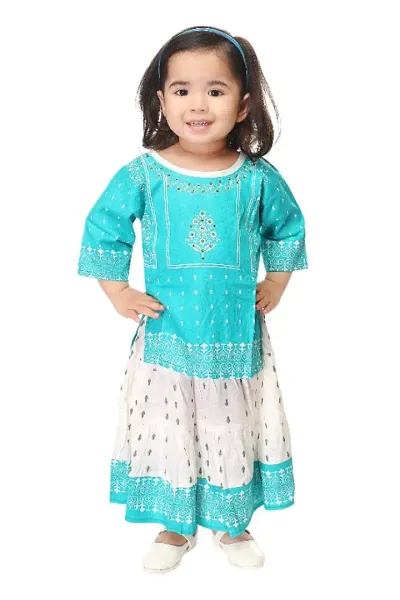 Classic Blend Embroidered Clothing Set for Kids Girls