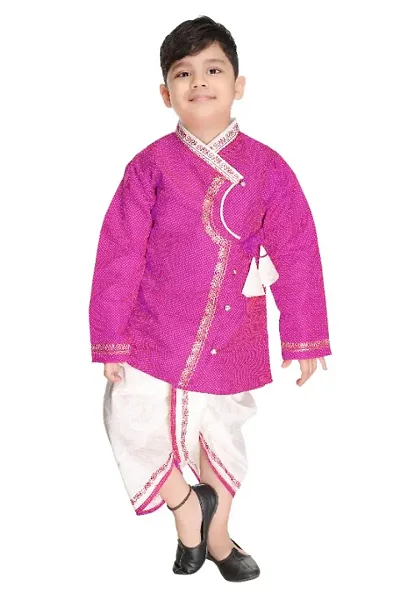 Classic Art Silk Kurta Set for Kids Boys