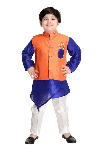 BOYS STYLISH JACKET KURTA AND PAJAMA