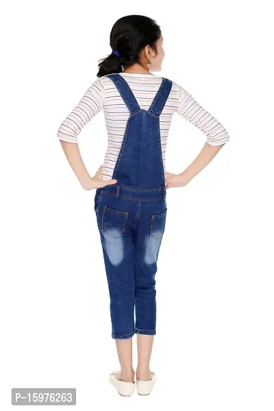 GIRLS DENIM DUNGREE WITH COTTON PRINTED T-SHIRT-thumb2