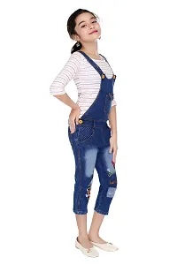 GIRLS DENIM DUNGREE WITH COTTON PRINTED T-SHIRT-thumb2