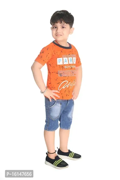 BOYS CASUAL HALF SLEEVE T-SHIRT WITH HALF PANT-thumb2