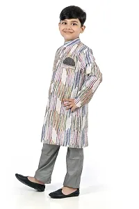 Classic Art Silk Solid Sherwani Set for Kids Boys-thumb4