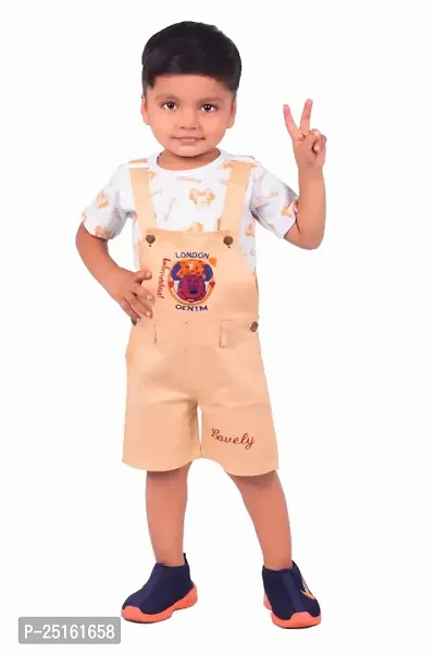 Classic Cotton Printed Dungarees for Kids Boys