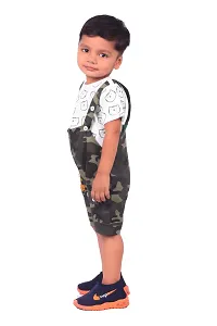 Classic Cotton Printed Dungarees for Kids Boys-thumb1