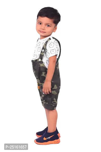 Classic Cotton Printed Dungarees for Kids Boys-thumb2
