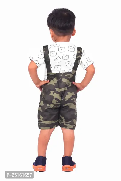 Classic Cotton Printed Dungarees for Kids Boys-thumb3