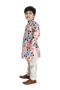 Classic Art Silk Printed Kurta Bottom set for Kids Boys-thumb2