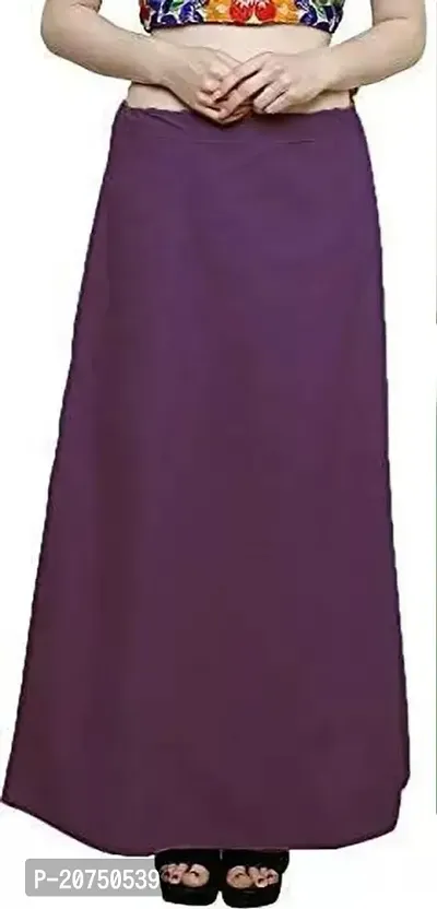 Reliable Purple Cotton Solid Stitched Patticoats For Women-thumb0