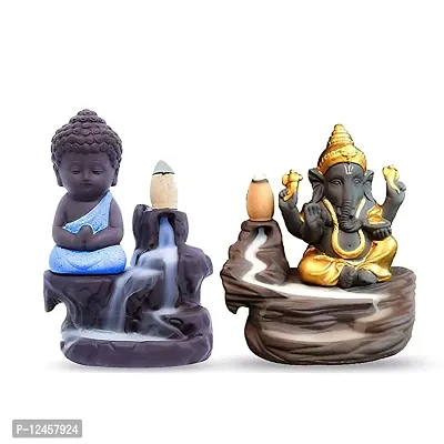 Sky Blue Ganesha-08om Mart PolyResin Buddha Ganesha Combo