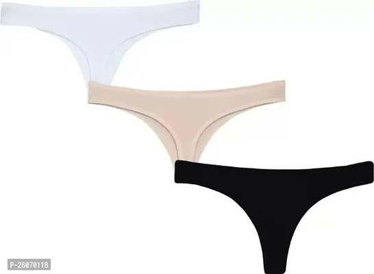 Women Lycra thong Multicolor Panty (pack of 3)
